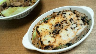 もちのごまみそネーズ焼き