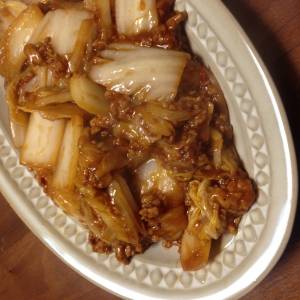 白菜の鶏マーボー