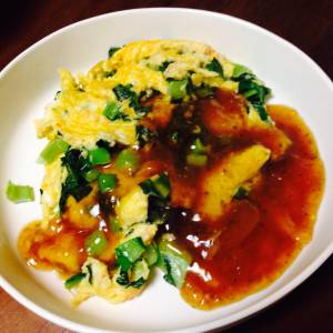 小松菜のかにたまあんかけ