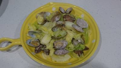 春キャベツとあさりのサッと蒸し