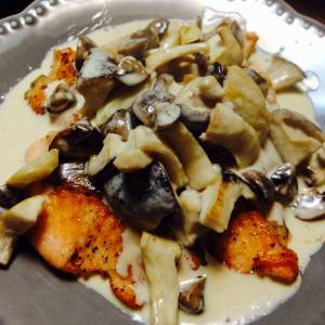 生ざけのソテーきのこクリームソース