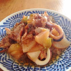 いかと豚肉の煮物