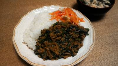 ほうれんそうとひき肉のカレー