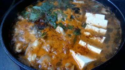 れんこんとたらのキムチチゲ