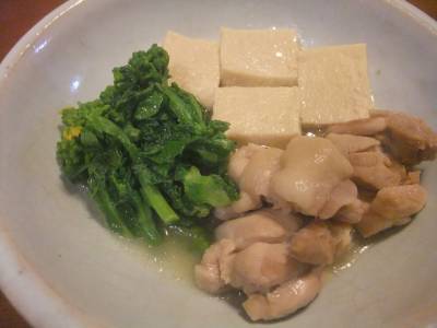 菜の花と鶏肉の治部煮