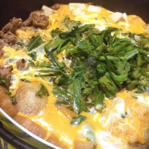 合いびき肉のすき焼き風