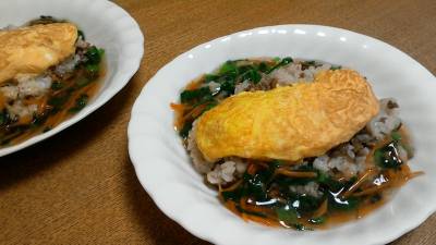 和風オムライスのだしあんかけ