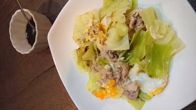 春キャベツの豚平焼き風