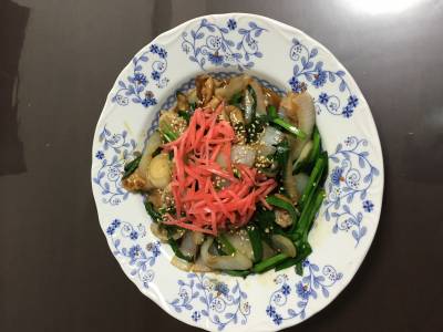 新たまねぎのスタミナ炒め