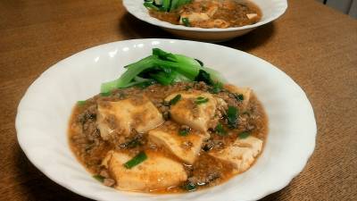 焼き豆腐のひき肉あんかけ