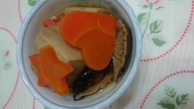 干ししいたけと高野豆腐の煮しめ