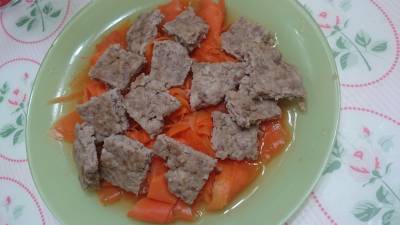 甘酢にんじんのひき肉あえ