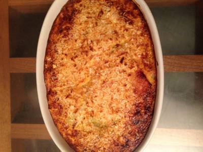 ねぎとベーコンのとろろグラタン