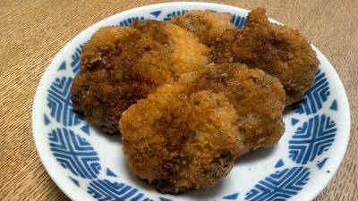 薄切り肉の重ね豚カツ