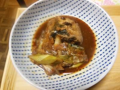 さば缶とねぎのみそ煮