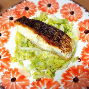 桜鯛のグリル 春キャベツソース