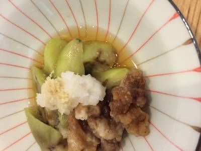 なすと豚肉の揚げだし