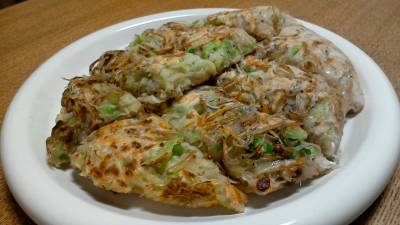 じゃこと納豆のお好み焼き