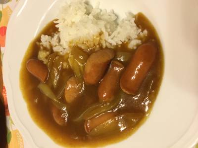 新たまねぎとソーセージの和風カレー