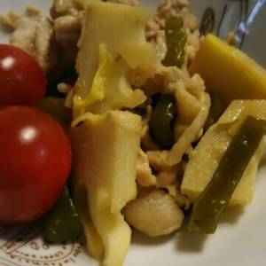 わかめと豚肉の炒め物