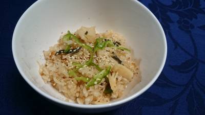 帆立ての炊き込みご飯