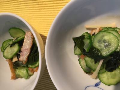 さつま揚げときゅうりの酢の物