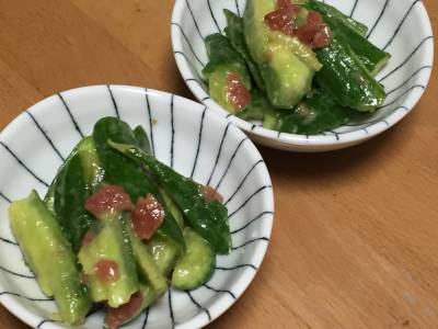 たたききゅうりの梅わさびあえ