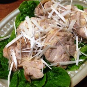 鶏ロール蒸しレモンジンジャーソース