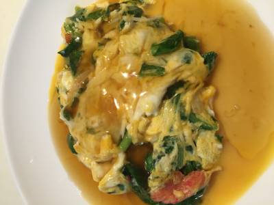 小松菜のかにたまあんかけ