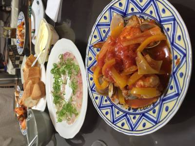 ミートボールとあさりのプロバンス風