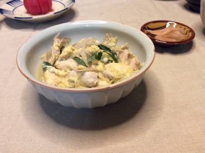 ささ身とごぼうの卵とじ