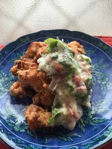 鶏から揚げの香味とろろだれ