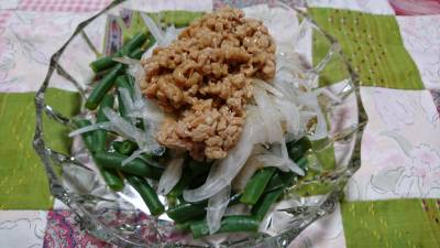 いんげんの納豆サラダ