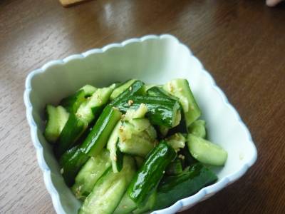 たたききゅうりの浅漬け