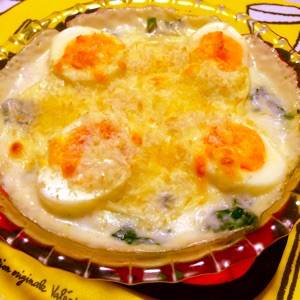 卵のホワイトグラタン