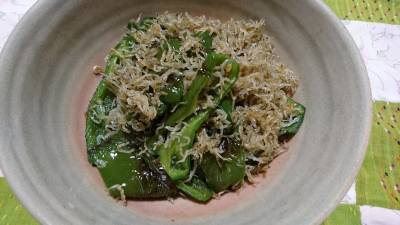 ピーマンのちりめんじゃこ炒め