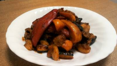 夏野菜と豚の焼きカルビ風