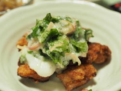 鶏から揚げの香味とろろだれ