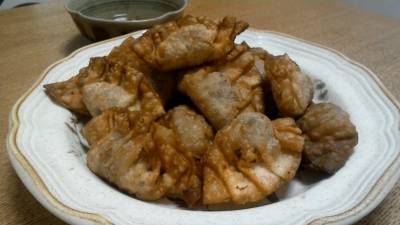 パクチーどっさり揚げギョーザ