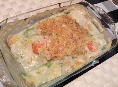 白菜とたらのグラタン