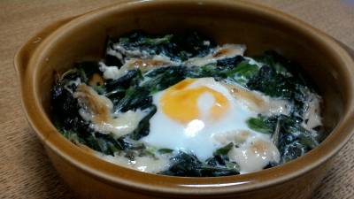 ほうれんそうと卵のマヨネーズ焼き