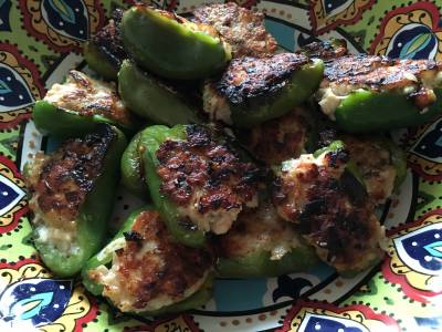 ピーマンのえび肉詰め