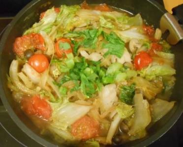 たらとたっぷり野菜のレンジ蒸し