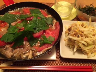 トマトと豚肉の重ね蒸し