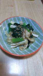 小松菜と春雨のからし酢あえ