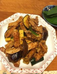 夏野菜と豚の焼きカルビ風