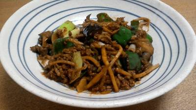 なすとピーマンのみそ炒め