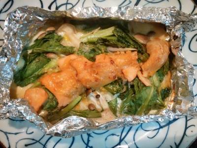 さけとキャベツのみそホイル焼き