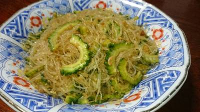 ゴーヤーと春雨のピリ辛炒め煮