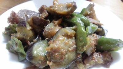 なすと豚肉のしぎ焼き